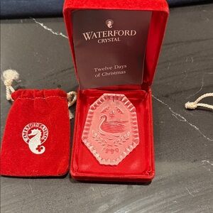 Waterford 12 Days of Christmas Crystal Ornament - Swans in Red Box